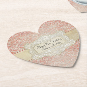 Porta-copo De Papel 70 Festa de aniversário Vintage Lace Regência Fran