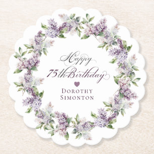 Porta-copo De Papel 75.º Aniversário da Flor Lilac Roxo