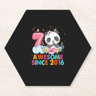 Porta-copo De Papel 7 anos de idade incrível desde 2016 Panda 7 Birthd