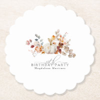 80 Birthday White Pumpkin Fall Flowers Personaliza