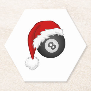 Porta-copo De Papel 8 Ball Santa hat Engraçado bilhar de natal