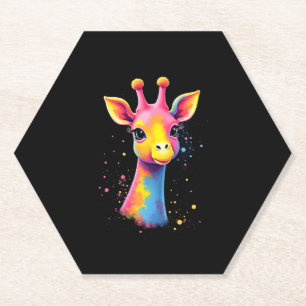 Porta-copo De Papel A girafa colorida para o engraçado