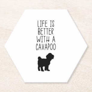 Porta-copo De Papel A Vida É Melhor Com Um Cavapoo
