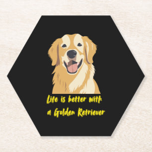 Porta-copo De Papel A Vida é Melhor com um Golden Retriever � Amante d
