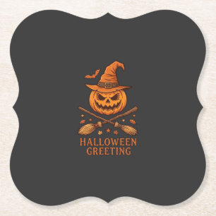 Porta-copo De Papel Abóbora de Boas-vindas de Halloween Bruxa Chapéu V