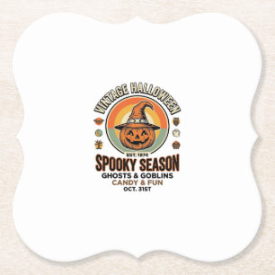 Porta-copo De Papel Abóbora de Halloween Chapéu de Bruxa Vintage Engra