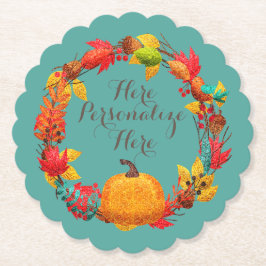 Porta-copo De Papel Abóbora-queda coroa coroa coroa borrifal laranja c