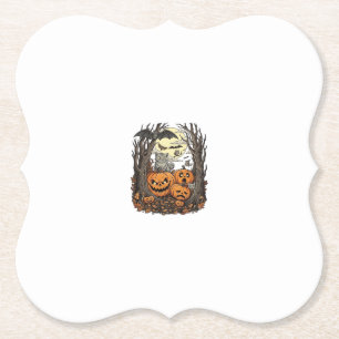 Porta-copo De Papel Abóboras de Halloween Gato Cinza Morcego Lua Cheia