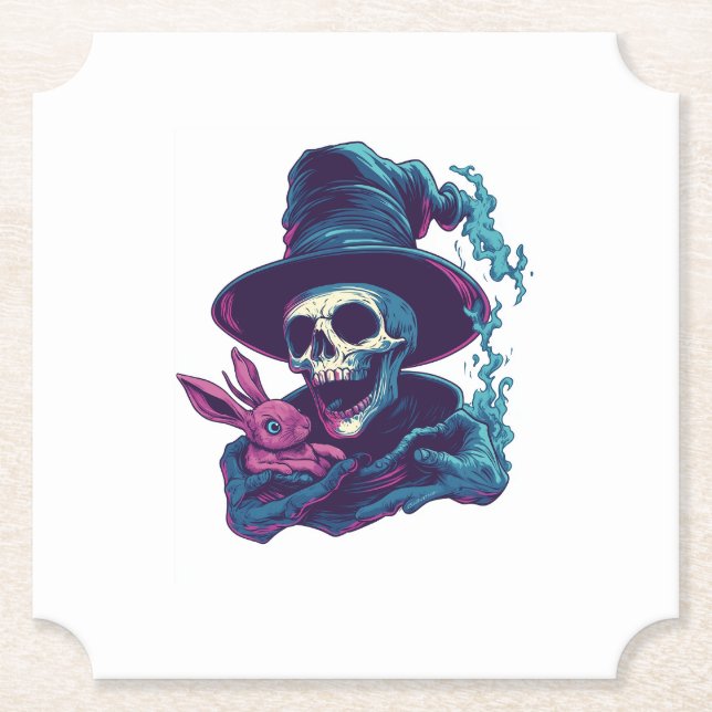 Porta-copo De Papel Abra-Cadabra Bones � Funny Magic Skull (Frente)