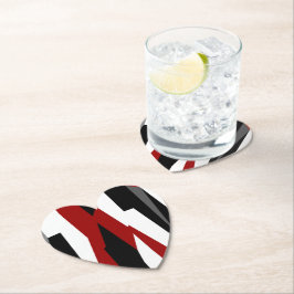 Porta-copo De Papel Abstrato preto e branco vermelho