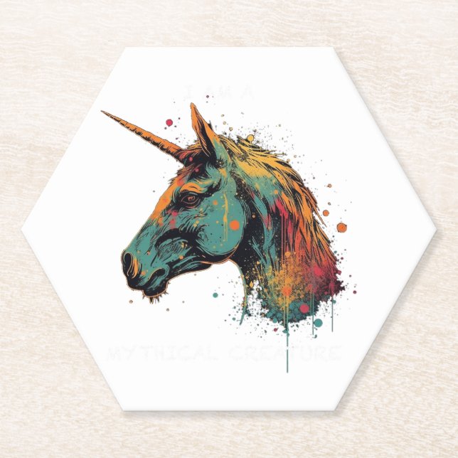 Porta-copo De Papel Abstrato Unicorn (Frente)
