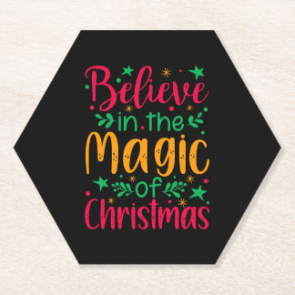 Porta-copo De Papel Acredite na Mágica do Natal Feliz Natal