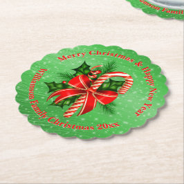 Porta-copo De Papel Adicionar Nome Alterar Texto Vermelho Verde Natal
