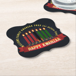Porta-copo De Papel Adicionar nome Ano Velas do Kwanzaa