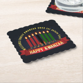 Porta-copo De Papel Adicionar nome Ano Velas do Kwanzaa