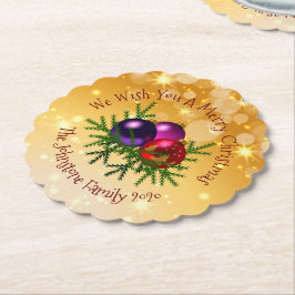 Porta-copo De Papel Adicionar Nome Correspondente ao Natal em Dourado