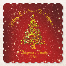 Porta-copo De Papel Adicionar Nome Correspondente Definir Árvore Doura