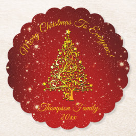 Porta-copo De Papel Adicionar Nome Correspondente Definir Árvore Doura