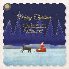 Porta-copo De Papel Adicionar Nome da Família / Organização Azul + Pap