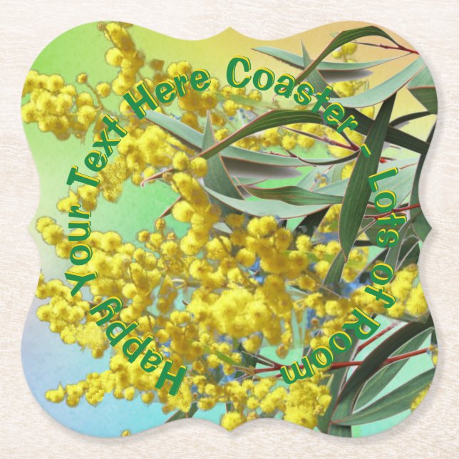 Porta-copo De Papel Adicionar Texto Wattle & Gum Deixa Aussie (Frente)