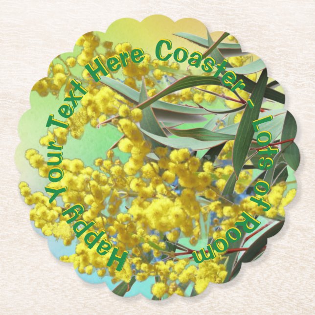 Porta-copo De Papel Adicionar Texto Wattle & Gum Deixa Aussie Escallop (Frente)