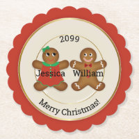Adorável Casal Enfeite de Biscoito de Natal com An