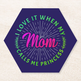 Porta-copo De Papel Adoro Quando Minha Mãe Me Chama Princesa-95105
