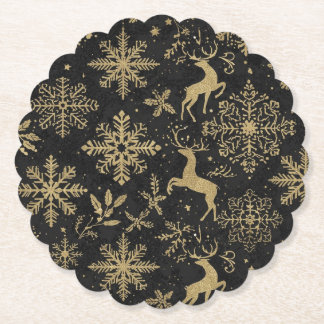 Porta-copo De Papel Adult christmas plates black and gold