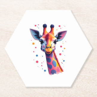 Porta-copo De Papel African animal art The colorful giraffe for funny 