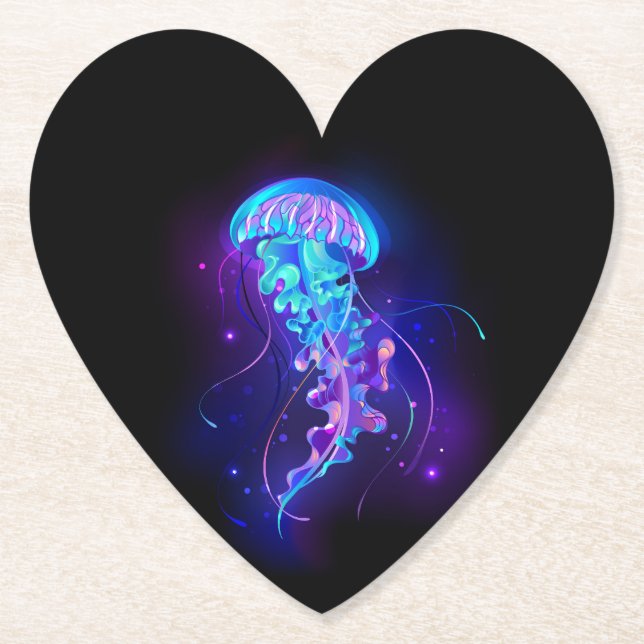 Porta-copo De Papel Água-viva brilhante a cores (Frente)