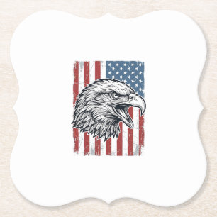 Porta-copo De Papel Águia Patriótica Bandeira Americana Gravura Vintag