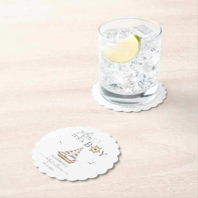 Porta-copo De Papel Ahoy, é um veleiro náutico (Insitu)