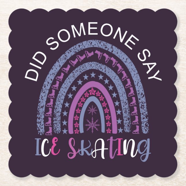 Porta-copo De Papel Alguém Disse Que Ice Skating? (Frente)