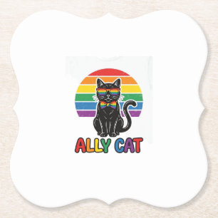 Porta-copo De Papel Ally Cat Arco-íris Orgulho Camisa de Gato Vintage