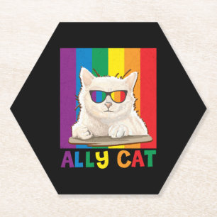 Porta-copo De Papel Ally Cat Lgbt Gay Rainbow Pride Flag Boys Men