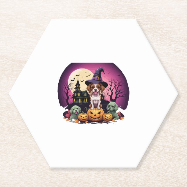 Porta-copo De Papel Almofadas De Cachorro Halloween (Frente)