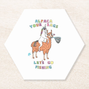 Porta-copo De Papel Alpaca Suas Bolsas Vamos Pescar Unicórnio