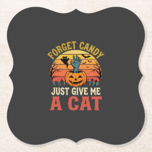 Porta-copo De Papel Amante de Gato de Halloween Esqueça Doce Gráfico V