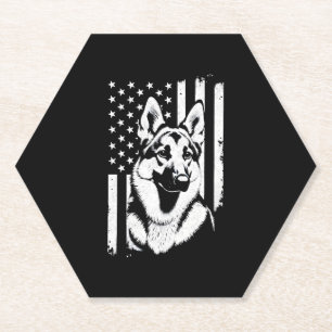 Porta-copo De Papel Amante do Cão Pastor Alemão EUA Bandeira Americana