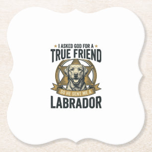 Porta-copo De Papel Amigo Verdadeiro Labrador Design Vintage Amante de