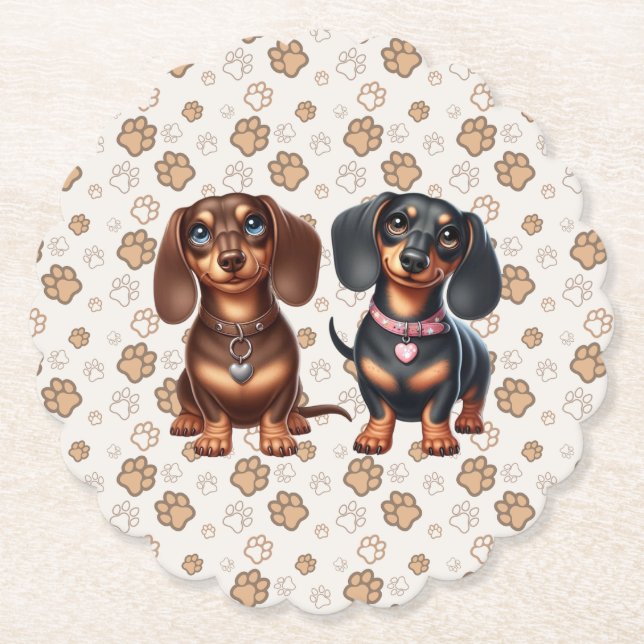 Porta-copo De Papel Amigos bonitos de dachshund (Frente)