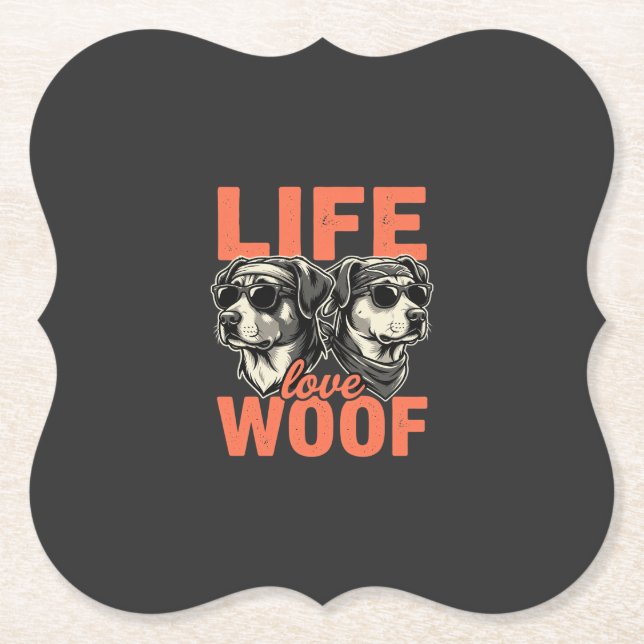 Porta-copo De Papel Amor à Vida Cachorro Amante de Cães (Frente)