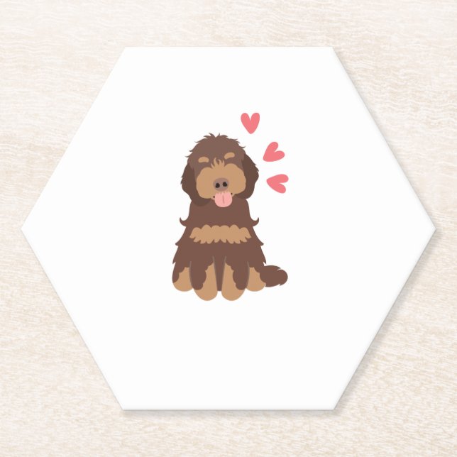 Porta-copo De Papel Amor Chocolate Fantasma Cockapoo Cão Cavapoo (Frente)