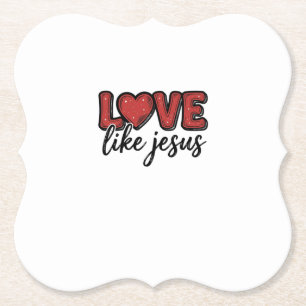 Porta-copo De Papel Amor Como Jesus Camisa Vintage Cristã Design_1