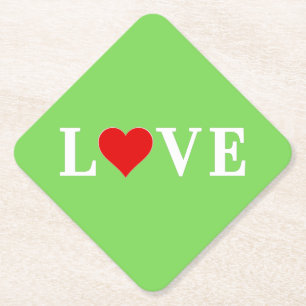 Porta-copo De Papel AMOR, Coração, Tipografia, Texto Baseado, Minima