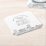 Porta-copo De Papel Amor em Baltimore | Cidade Skyline Welcome<br><div class="desc">Um conjunto único de copos de bebidas com temas do horizonte deco, adaptado especificamente ao seu futuro casamento, janto de ensaio, ou festa de noivado na bela cidade de Baltimore, Maryland. Eles apresentam uma saudação no topo, seguida pelo nome da cidade e pela data do seu casamento ou evento. Abaixo...</div>