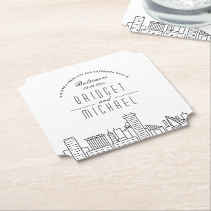 Porta-copo De Papel Amor em Baltimore Cidade Skyline Welcome