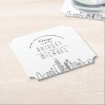Porta-copo De Papel Amor em Chicago | Panorama da Deco City<br><div class="desc">Um conjunto exclusivo de porta-copos com tema de silhueta urbana deco, personalizado especificamente para o seu casamento, jantar de ensaio ou festa de noivado na bela cidade de Chicago, Illinois. Eles apresentam uma saudação na parte superior, seguida pelo nome da cidade e a data do seu casamento ou evento. Abaixo...</div>