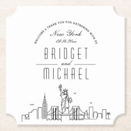 Porta-copo De Papel Amor em Nova Iorque | Boas-vindas ao Skyline da Ci