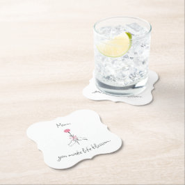 Porta-copo De Papel Amor Floral para a Mãe - Portas copos de Papel